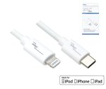 USB C till Lightning-kabel, MFi, box, vit, 2m MFi certifierad, synk- och snabbladdningskabel